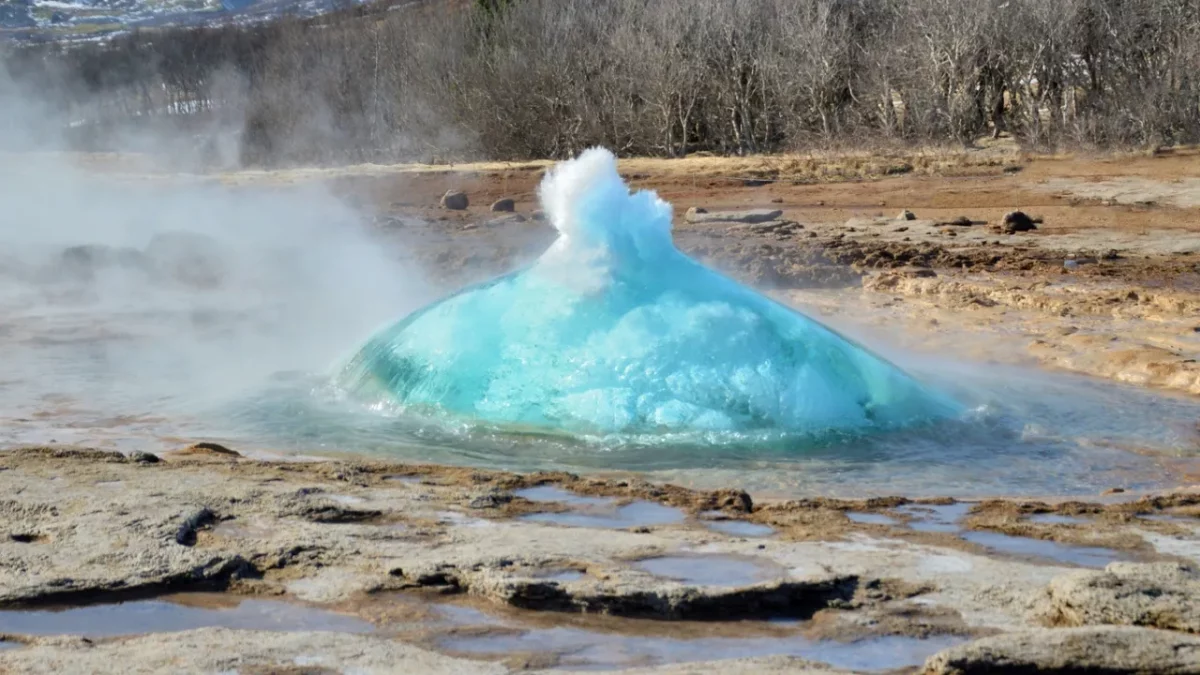 Geysir in the Haukadalur valley iceland