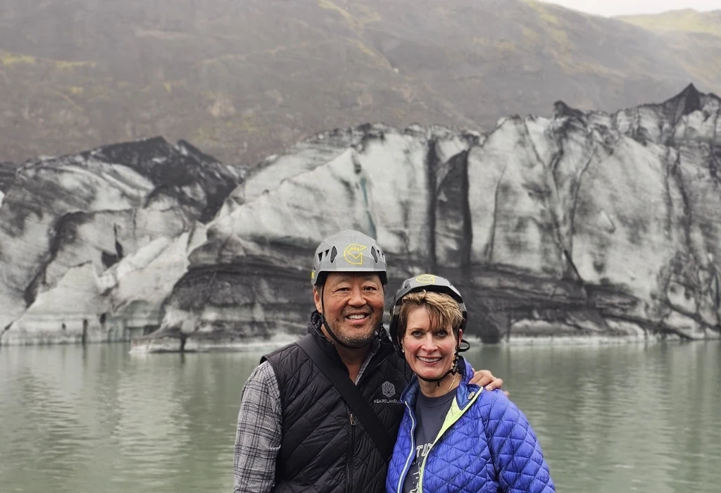 Tourist on Glacier walk