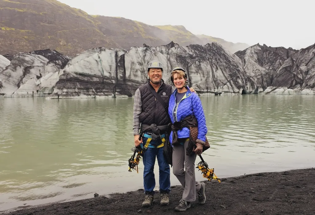 Tourist on Glacier walk