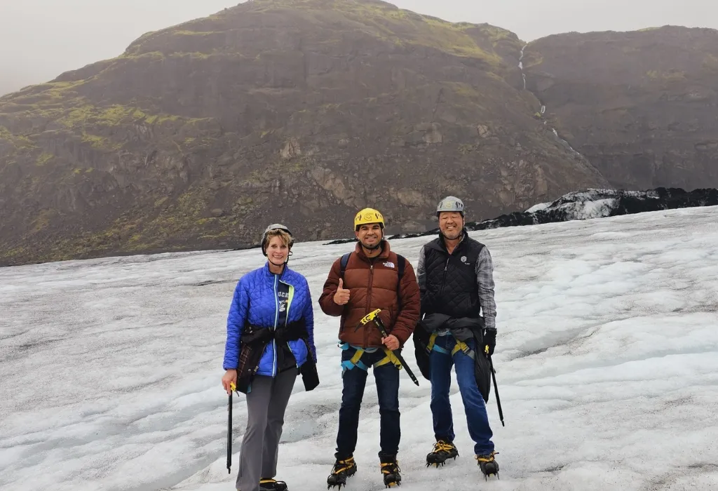 Tourist on Glacier walk