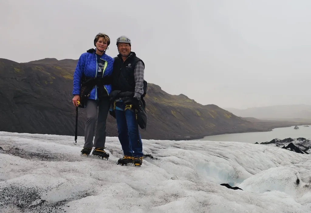 Tourist on Glacier walk