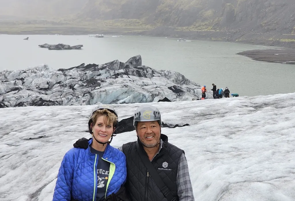 Tourist on Glacier walk